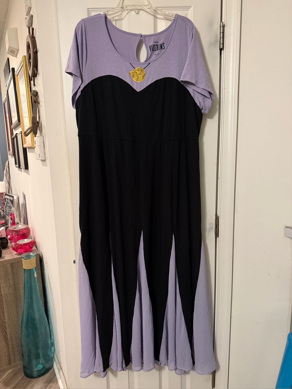 Torrid Disney Ursula Lavender and Black Panel Maxi Costume Dress